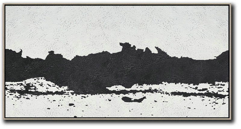 Large Canvas Art,Modern Art Abstract Painting,Oversized Panoramic Minimal Art On Canvas - Giant Wall Decor